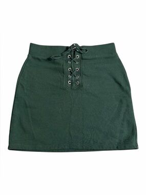 FOREVER 21 Women's Green Lace-Up Stretch Pencil Skirt Small